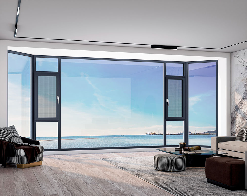 90 斷橋窗紗一體外開窗